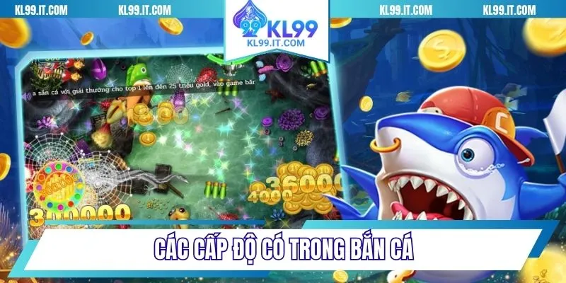 Các cấp độ có trong bắn cá vua đại dương