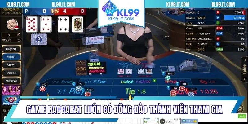 Game Baccarat luôn có đông đảo thành viên tham gia