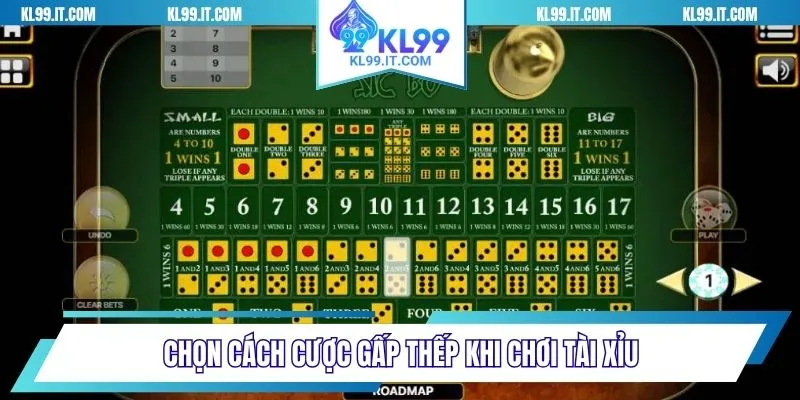Chọn cách cược gấp thếp khi chơi Tài Xỉu